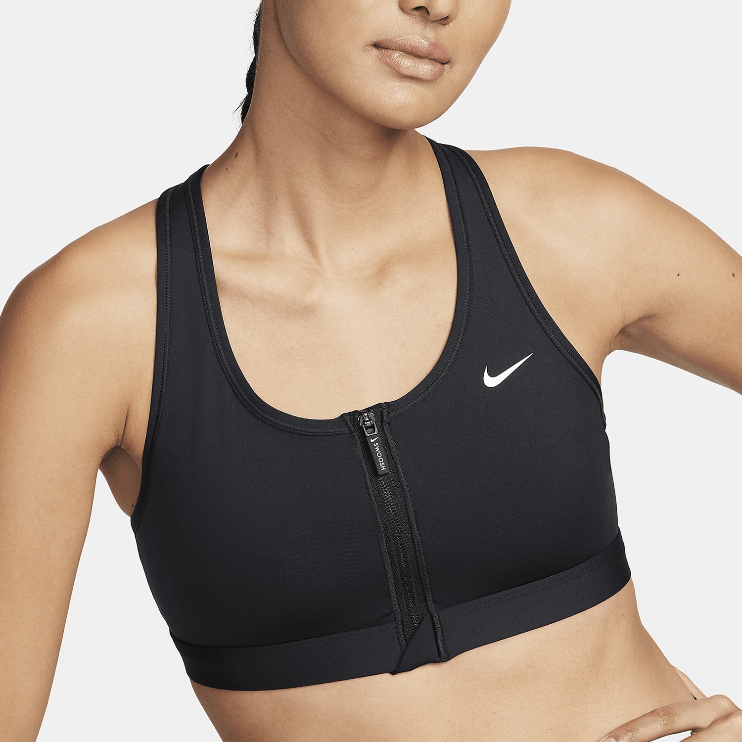 

Оригинальный женский бюстгальтер Nike Swoosh с простой молнией спереди, удобный для надевания/снятия FN2732-010