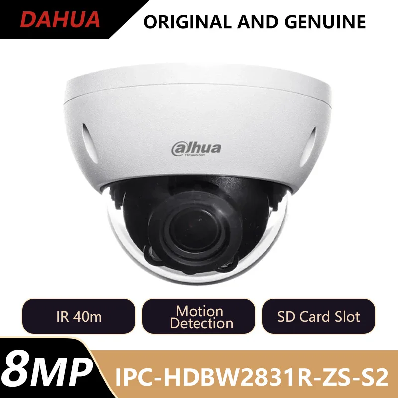 

Dahua 8MP 4K Купольная IP-камера с переменным фокусным расстоянием ИК 40 м Обнаружение движения WDR PoE IP67 IK10 Защита безопасности IPC-HDBW2831R-ZS-S2