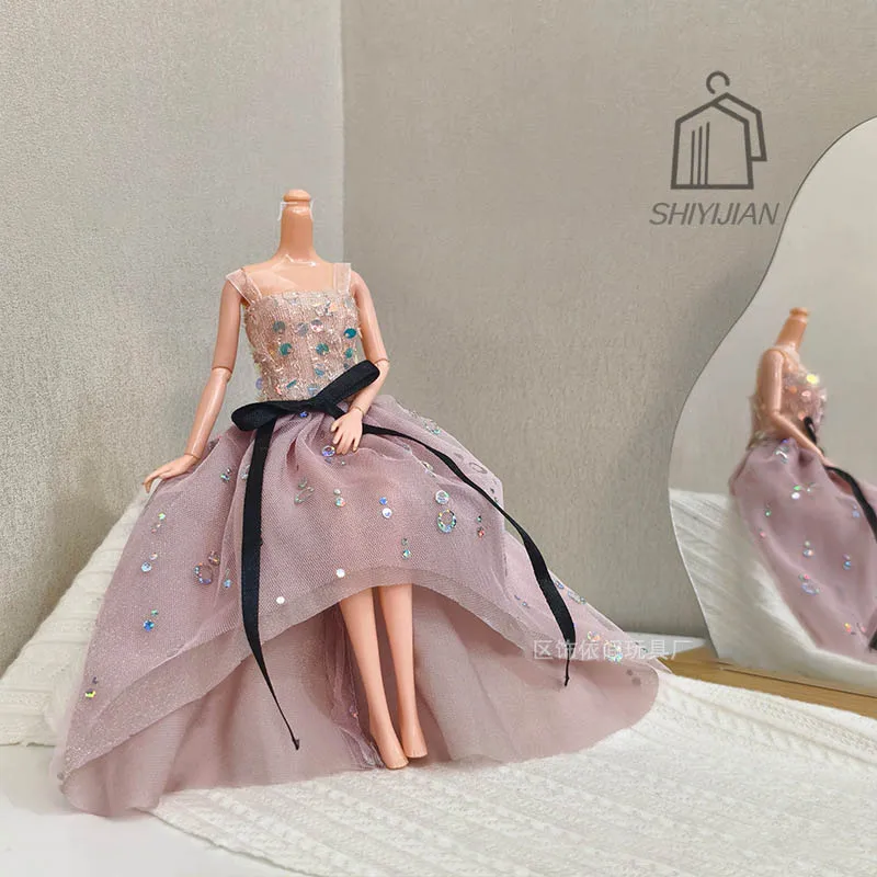 30cm/11 Inch BABI Supermodel Doll Clothes Accessories Elegant Classy Sequin Dress DIY Dress Up Princess Clothes For FR PP Blyth