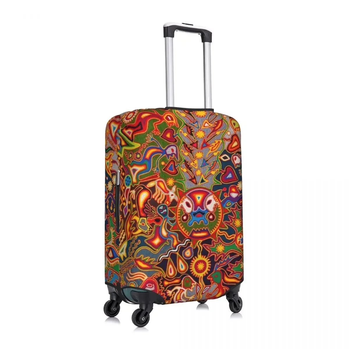 Mexico Art Huichol Print Luggage Protective Dust Covers Elastic Waterproof 18-32inch Suitcase Cover Travel Accessories