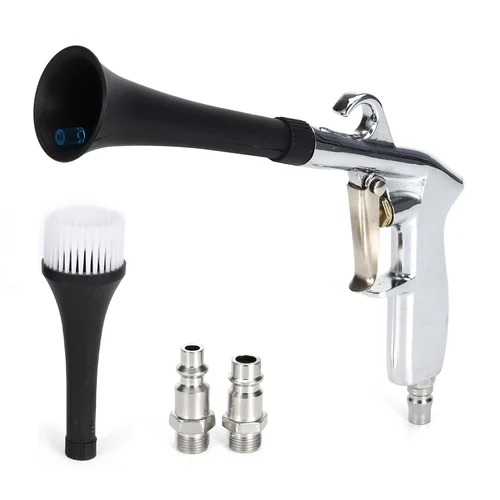 Pistola de limpieza de coche, pistola de soplado de aire de alta presión con 2 boquillas, detalles de coche, lavado en seco, herramientas profesionales de limpieza Interior de coche