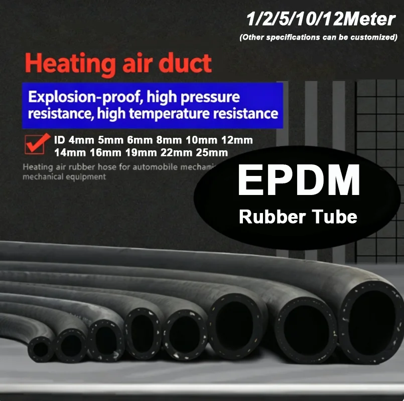 1/2/5/10/12 Meter EPDM Rubber Hose ID 4-25mm High Temp Resistant Car Engine Radiator Coolant Pipe Heater Water Tube Auto Repair