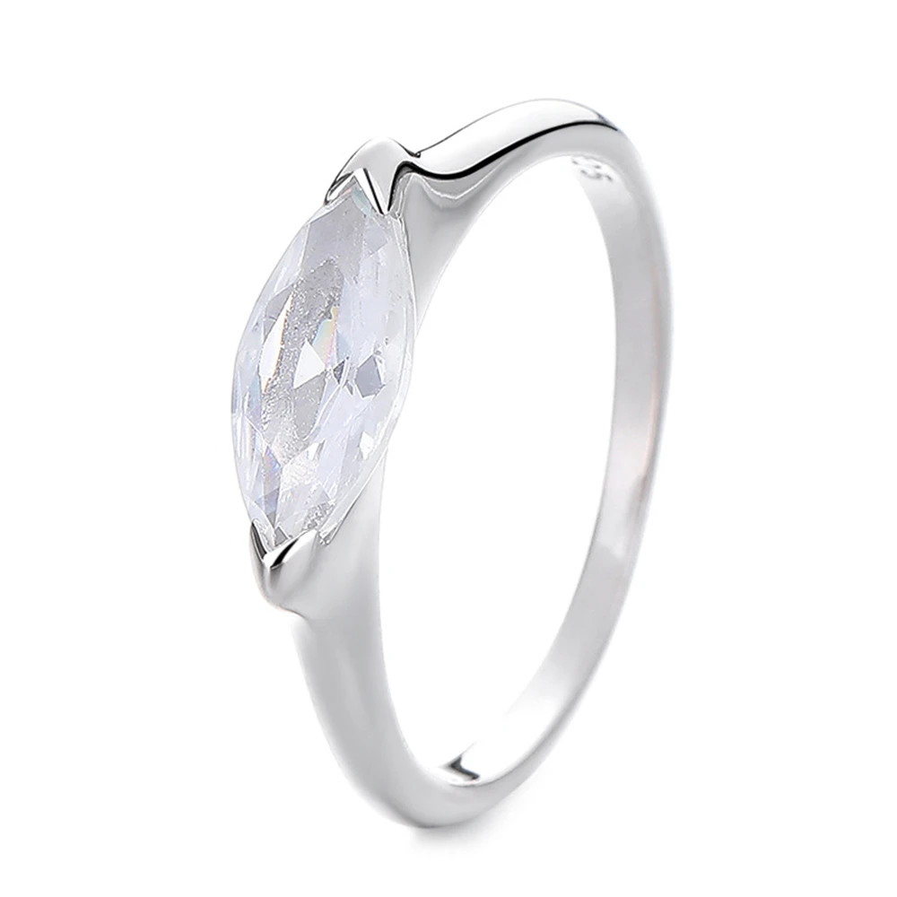 

Кольцо из стерлингового серебра 925 пробы с ангельским глазом, женское кольцо с цирконом маркизы, нишевый дизайн, изысканные сверкающие украшения