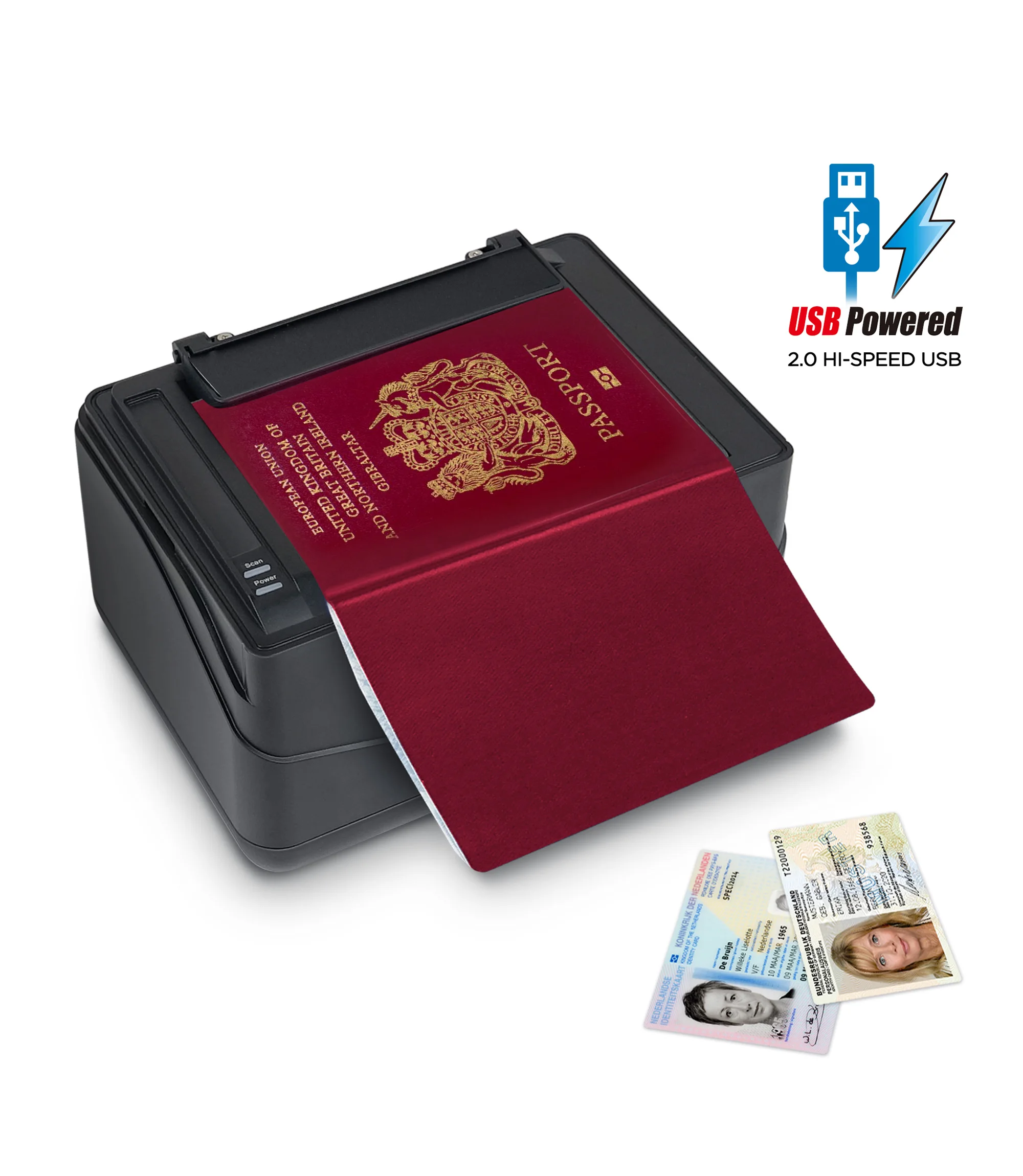 Plustek SecureScan X-Mini Passport Scanner  ID Drivers License Reader - Read Compatible ICAO Doc 9303 Standard with Recognition