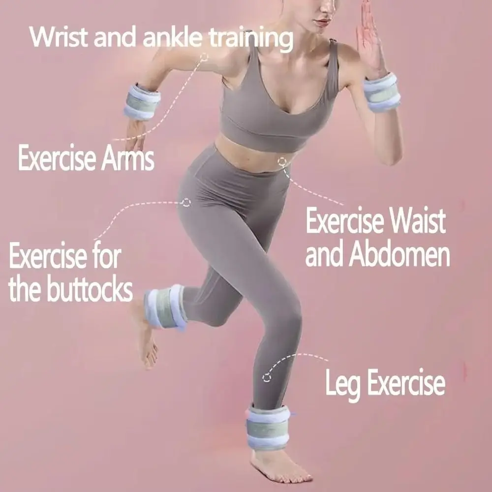 زوج واحد من سوار المعصم المقاوم للعرق، أوزان الكاحل المرجحة لليوجا قابلة للتنفس، مملوءة بالرمل العالمي #2