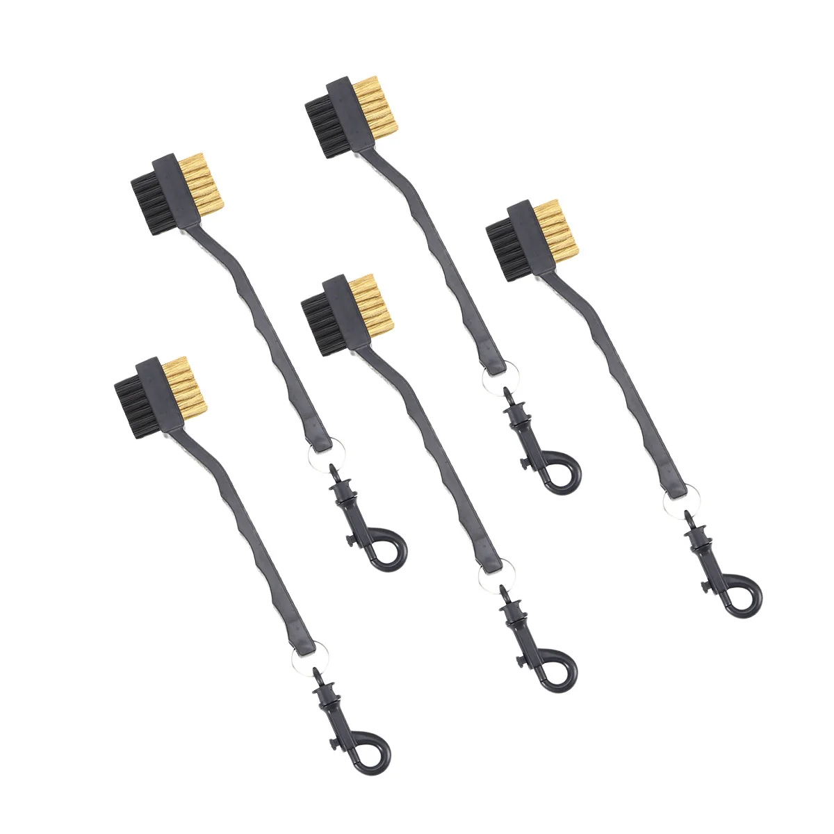 

5Pcs Double Side Golf Club Cleaner Brush Copper Bristle Lightweight Ergonomic Handle Club Groove Cleaner Cleaning Tool