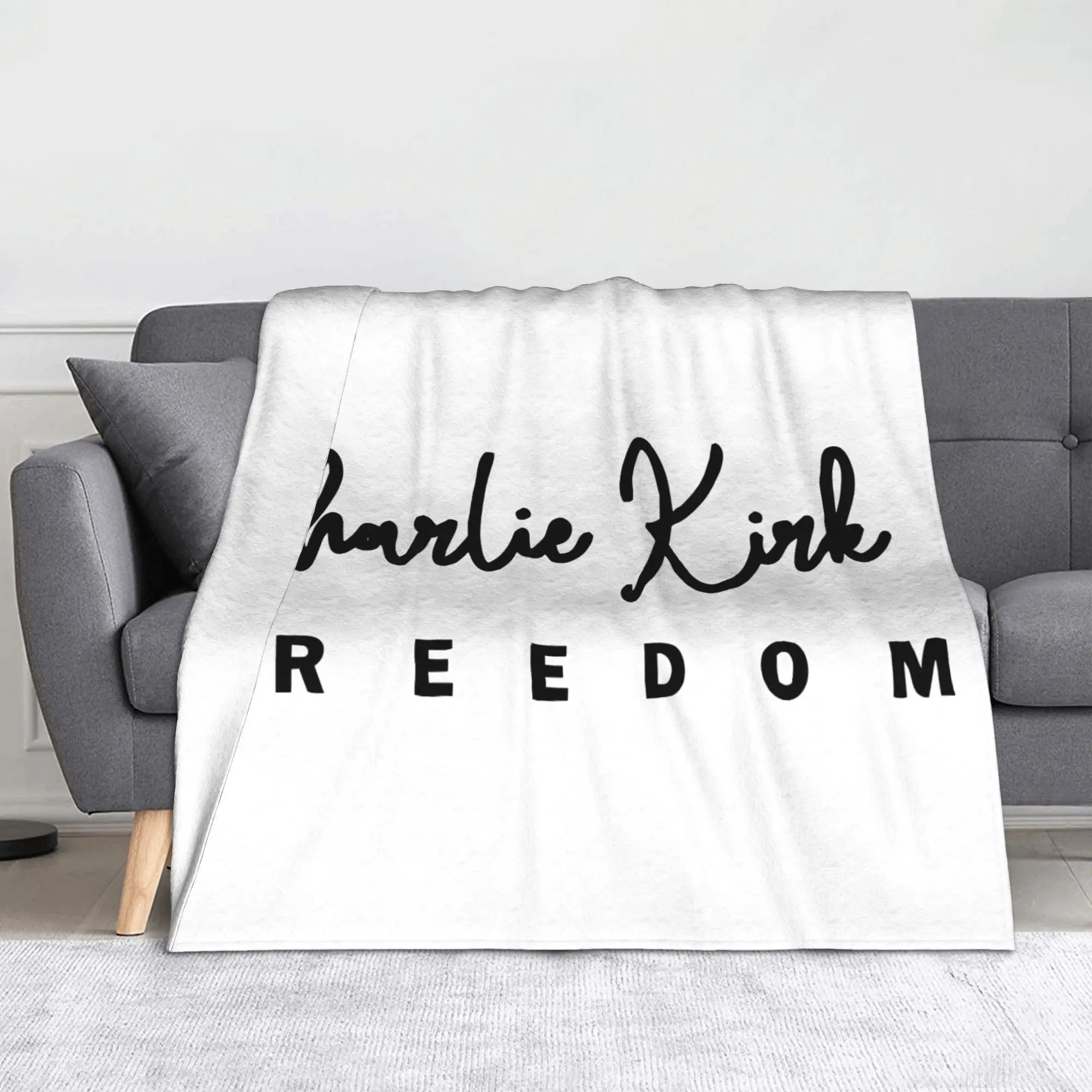 Charlie Kirk Quote Freedom Blanket Fleece RIP Prayer Lightweight Thin Throw Blankets for Outdoor Travel Bedding Throws Quilt