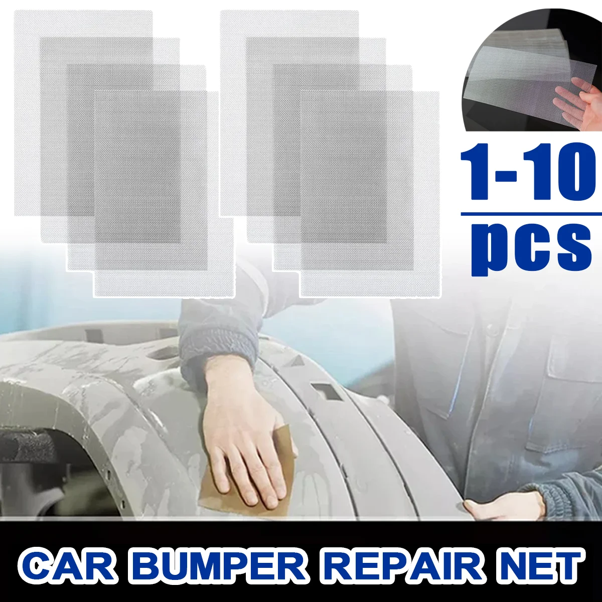 

1-10Pcs Professional Car Bumper Stainless Steel Repair Net Universal Car Bumper Dent Crack Repair Kit Quick Repair Mesh