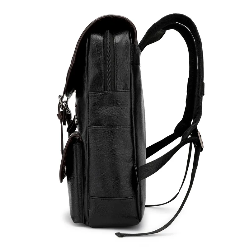 gsVintage Laptop Leather Backpacks for School Bags Men PU Travel Leisure Large Capacity Waterproof Backpacks Students Schoolba