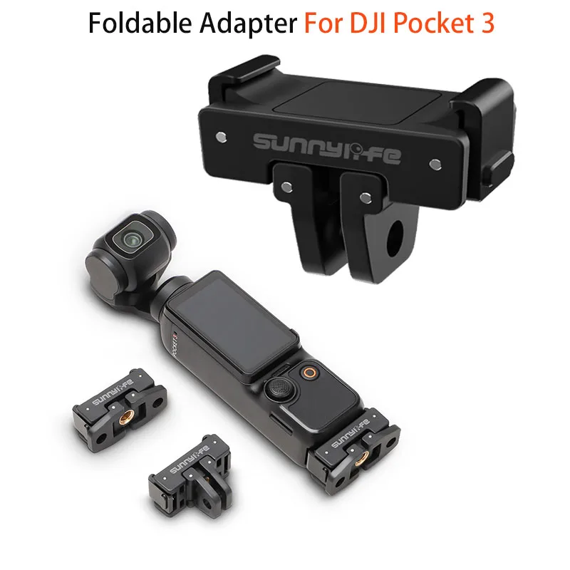 For DJI Pocket 3 Foldable Quick Release Adapter Mount Action Camera Selfie Stick Tripod Adapter Accessories for OSMO POCKET 3