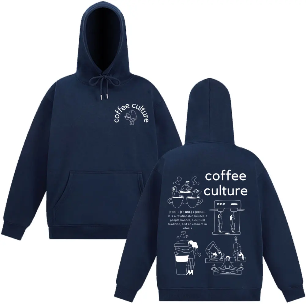 Coffee Culture Fashion Print Graphic Sweatshirt Man Woman Long-sleeved Pullovers Loose Oversized Hoodie Espresso Lover Gift Tops