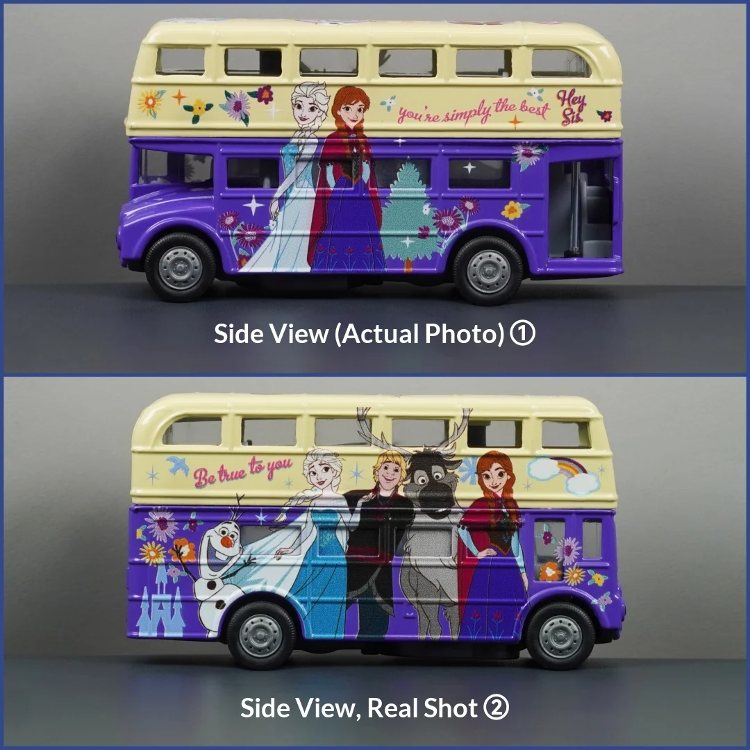 HongKong Exclusive Disney Frozen Alloy Nostalgic Bus - Limited Edition Collectible Diecast Model Car, Official Licensed Vehicle