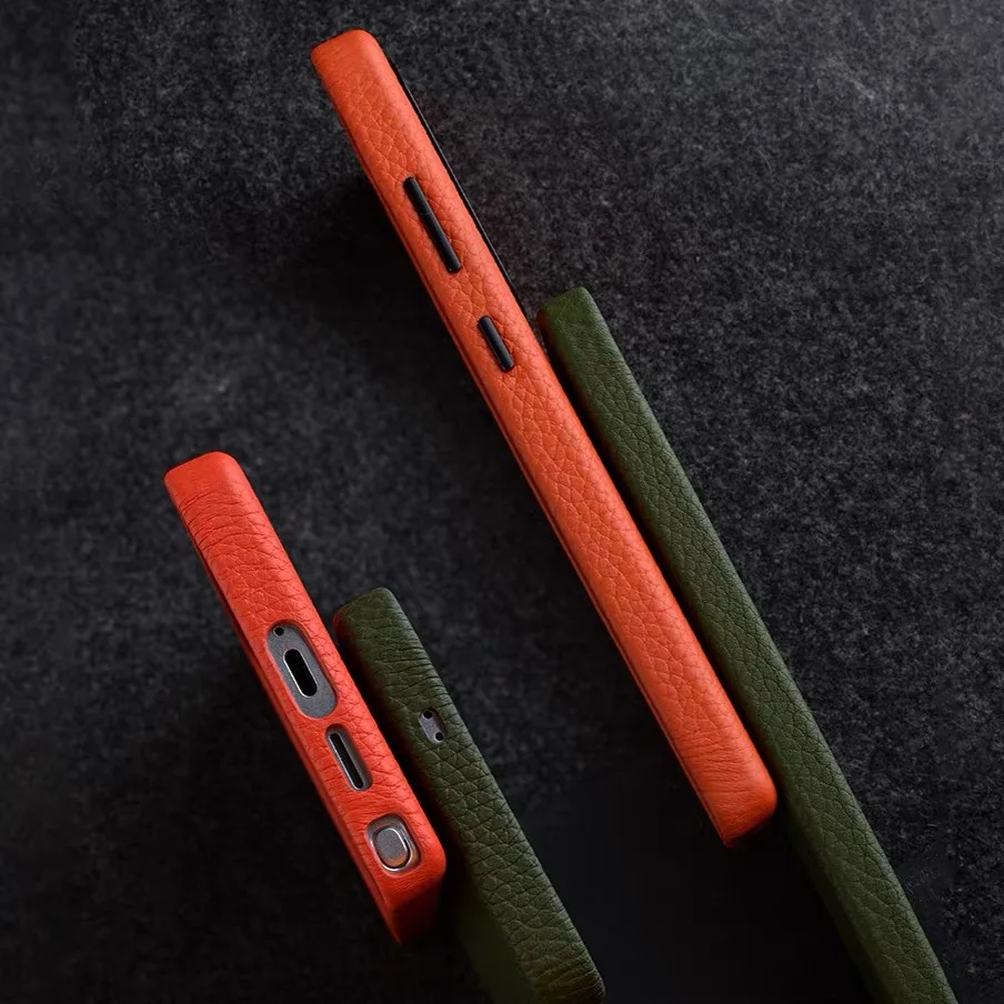 Melkco Magnetyczne etui z prawdziwej skóry do Samsung Galaxy S26 S25 Ultra Plus, luksusowe skórzane etui z metalowymi przyciskami, pełna ochrona. — zdjęcie produktu 5
