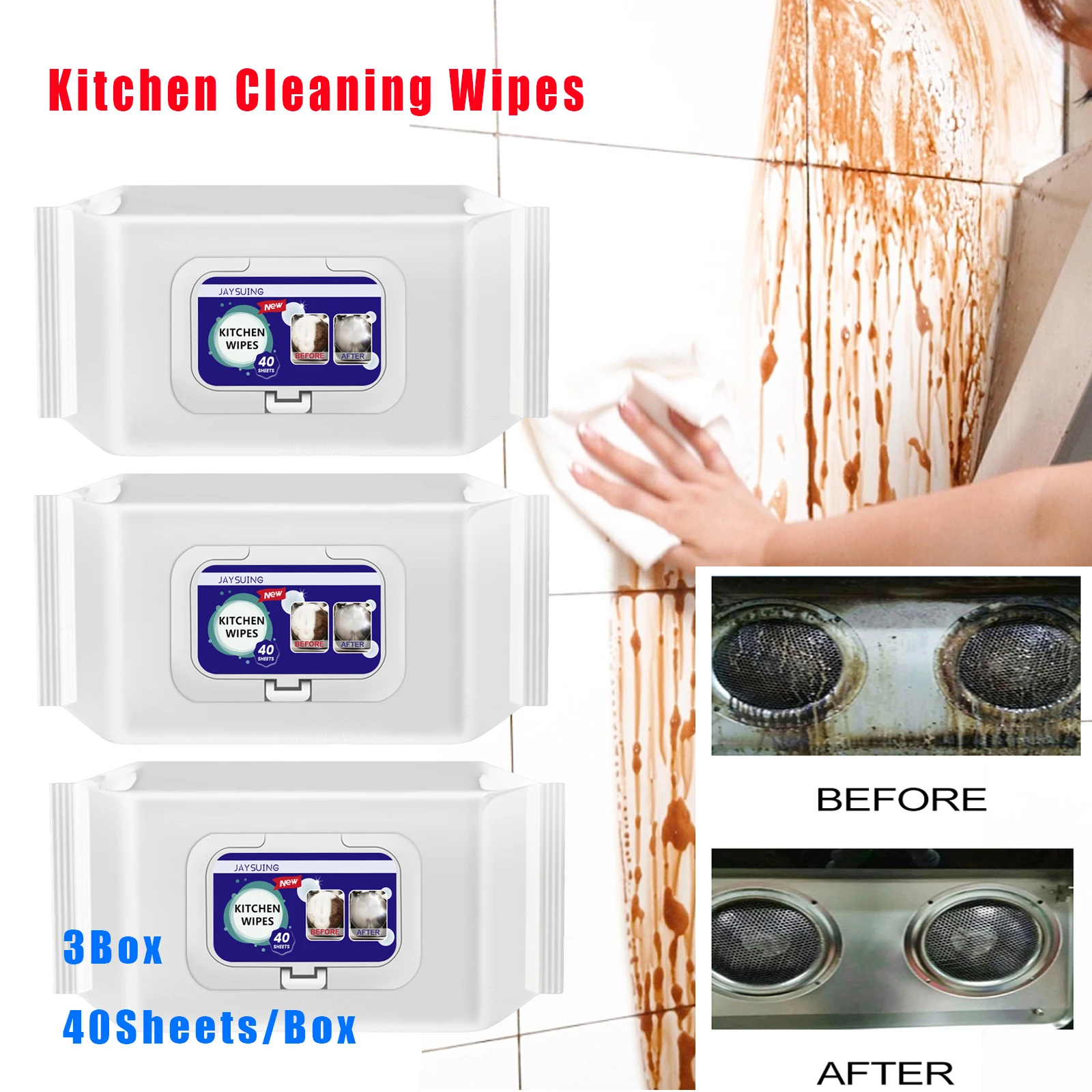 120Sheets Kitchen Wipes To Remove Oil Dirt Household Cleaning Hood Special Wipe Clean Wet Paper Towels Disposable Agent Wipes