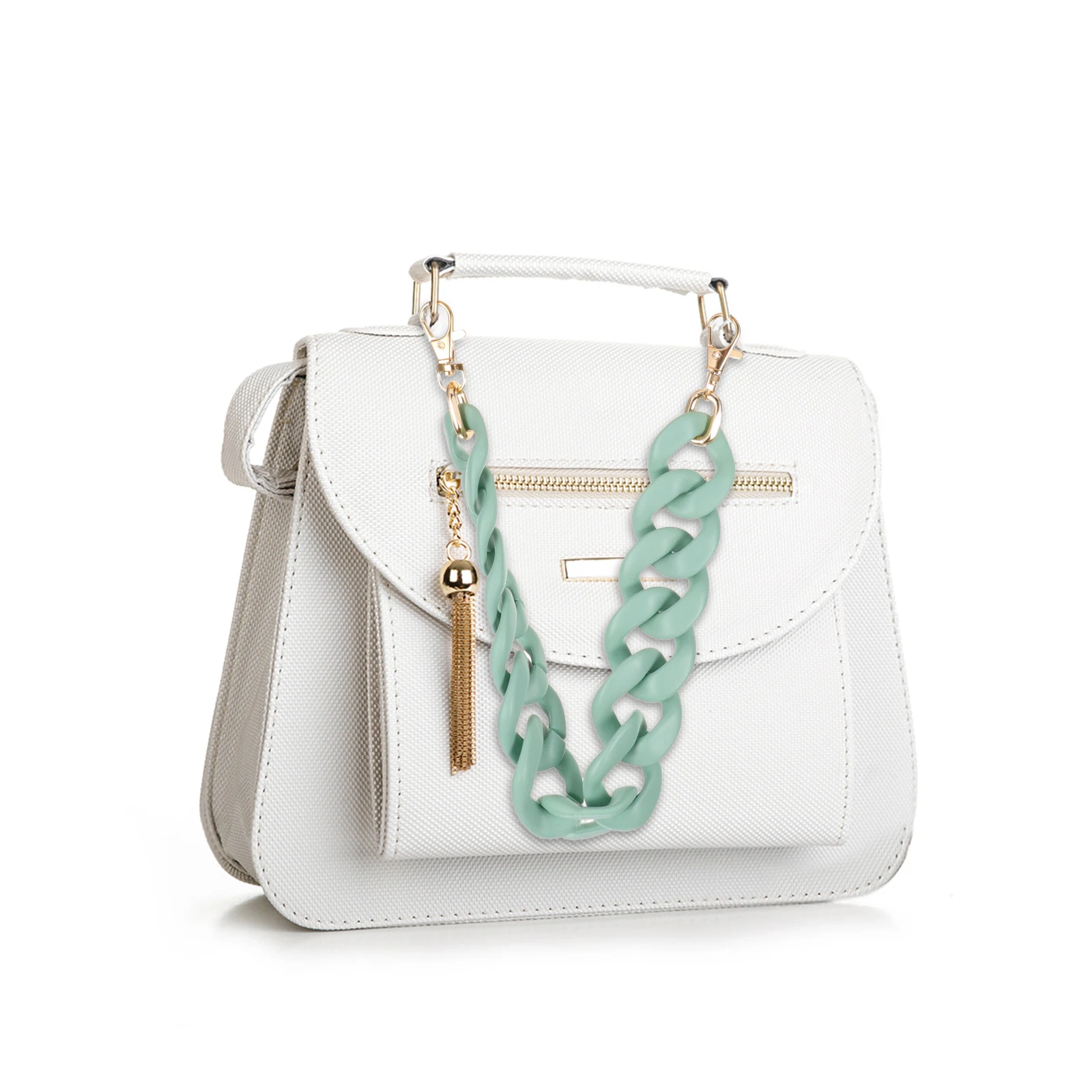 

Frosted Rubber Bag Chain Strap Lightweight Durable Pearl Purse DIY Tote Replacement Handles Accessories Girls Fashion