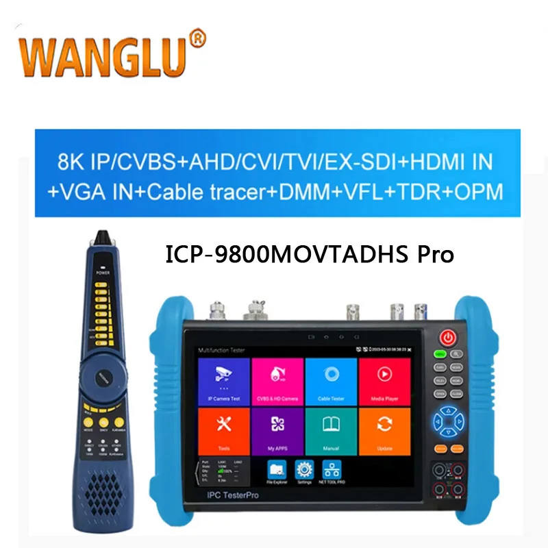 CCTV IPC-9800MOVTADHS Pro IPC compatible con cámara IPC 8K y VGA 8MP AHD CVI TVI prueba Wifi PTZ Cable Tester HDMI PoE