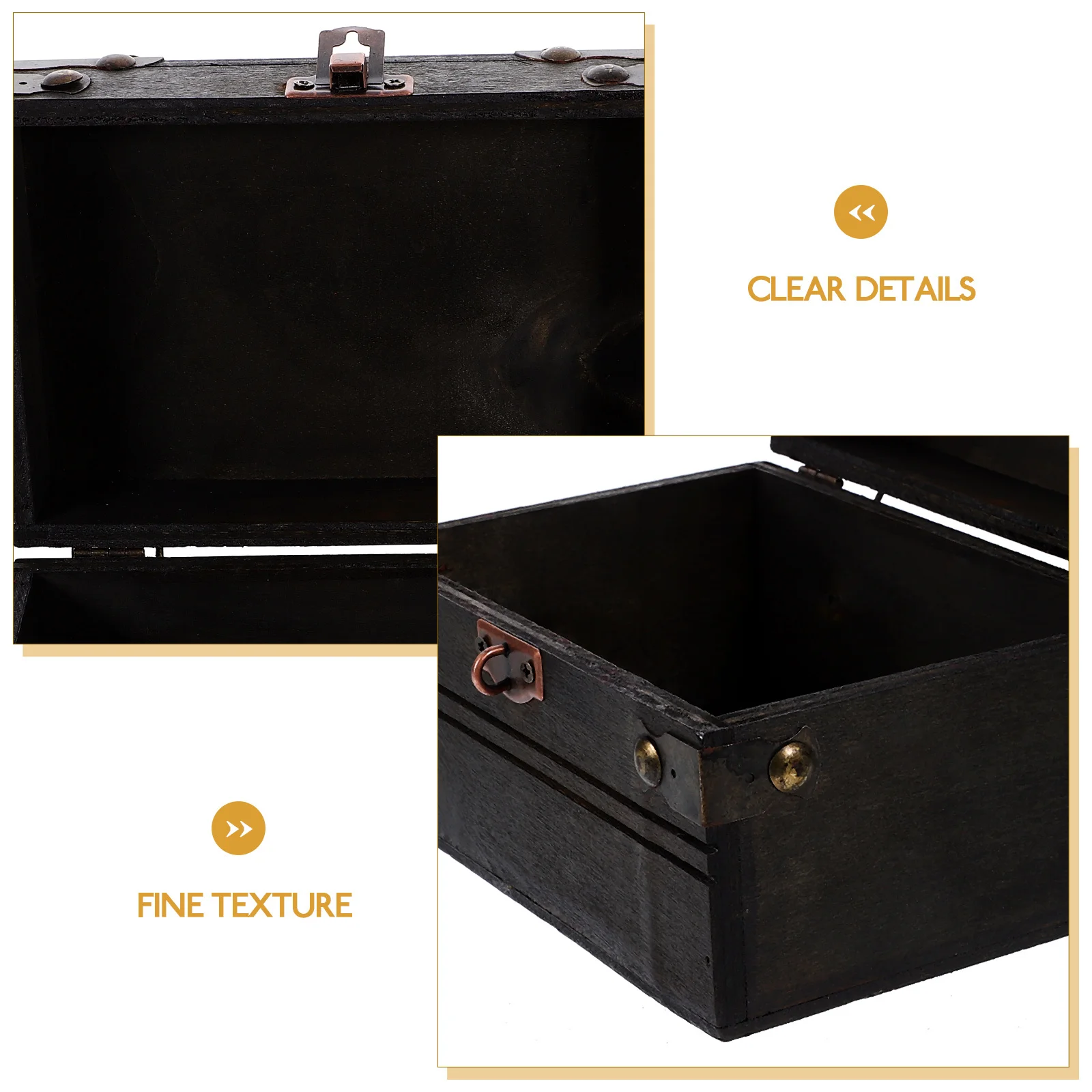 الرجعية صندوق الكنز الخشبي خمر تخزين المجوهرات الصدر تذكار المنظم ديكور المنزل فيلم الدعامة صندوق الكنز الخشبي #3