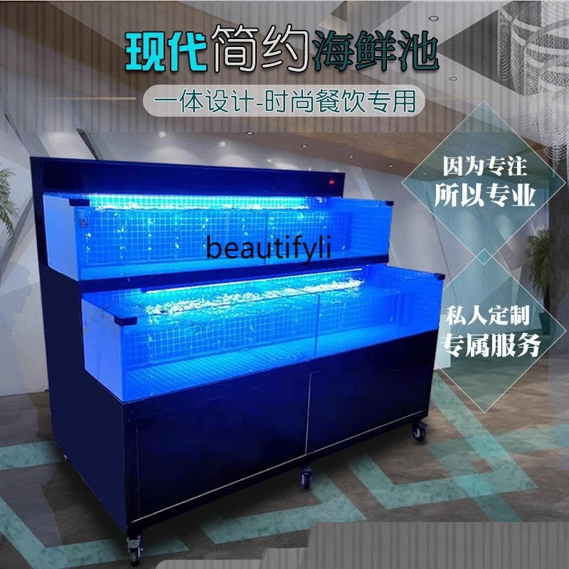 

Mobile Seafood Fish Tank Hotel Restaurant Special Seafood Pool Refrigeration Integrated Supermarket Fish Tank Commercial