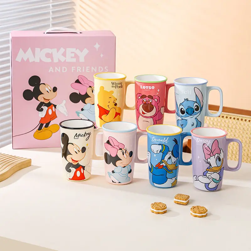 

Оригинальная керамическая кружка Disney Ledi Straight Cup большой емкости, для дома и офиса, с мультяшным дизайном, высококачественная.
