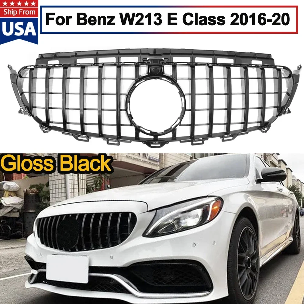 

MagicKit Front Inlet Grille GT Grill Mesh For Mercedes W213 Benz E 2016-2020 Front Bumper GrilleTuning Accessories Facelift