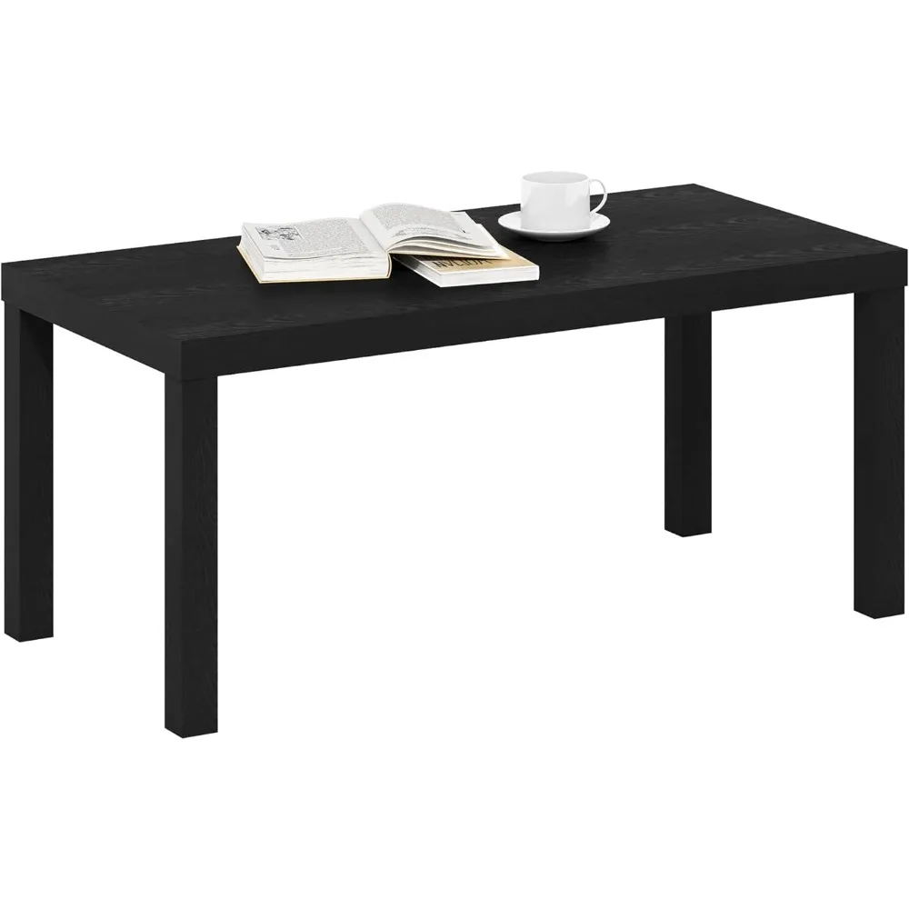 Table basse classique simple pour salon, 38,98 (L) x 17,52 (H) x 18,9 (D) pouces, noir