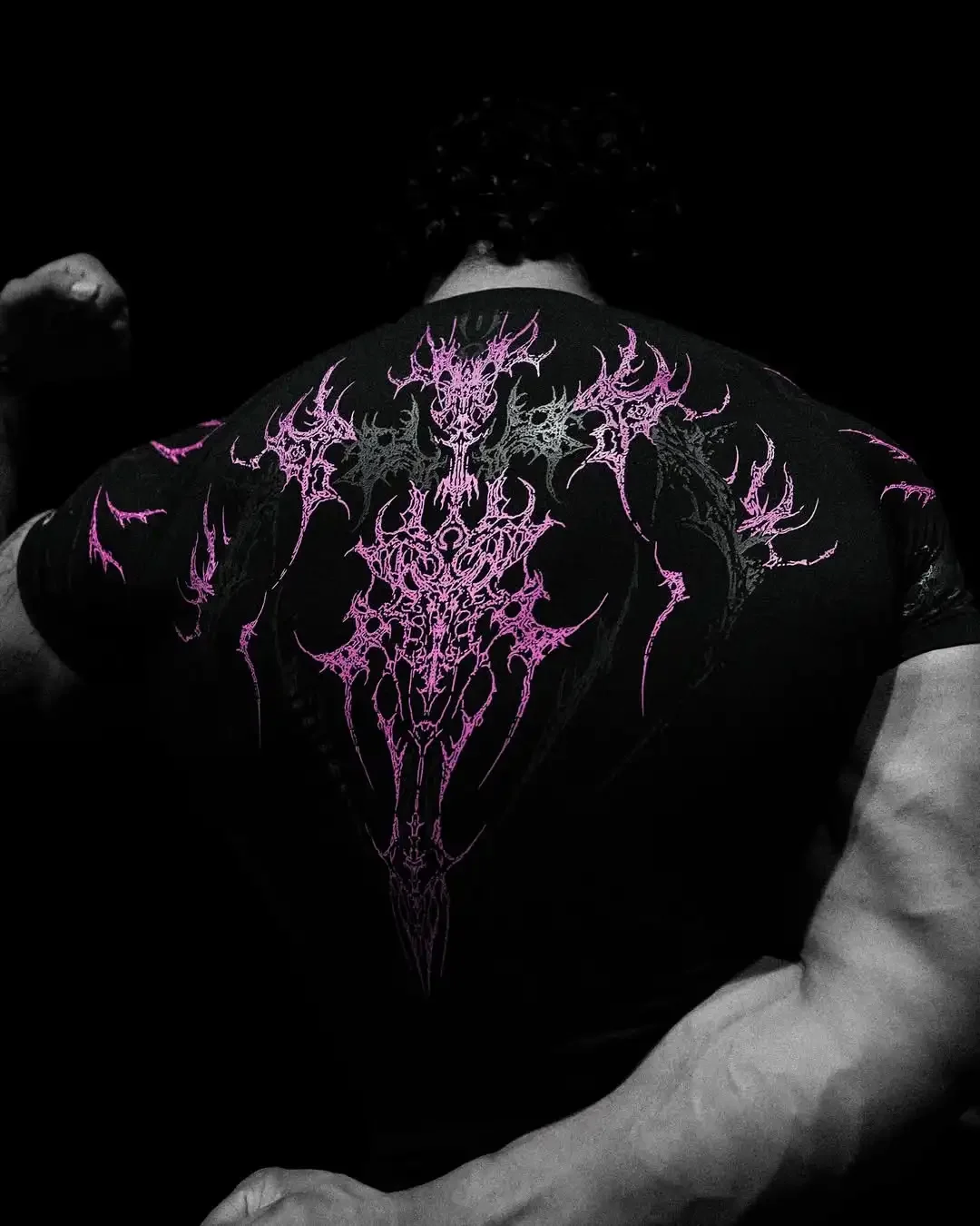 

2025 New Breathedivinity Pink Gothic Pattern Fitness Shirt Summer Breathable Quick Dry Fit Men Women Gym Sportswear Trendy Tee