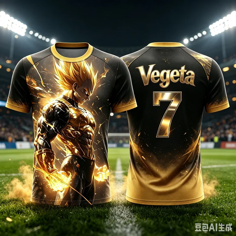 2026 Neues Sommer-Herren-Trikot mit 3D-Druck von Dragon Ball NO.10_7 Vegeta, Fußball-T-Shirt, Anime-T-Shirt