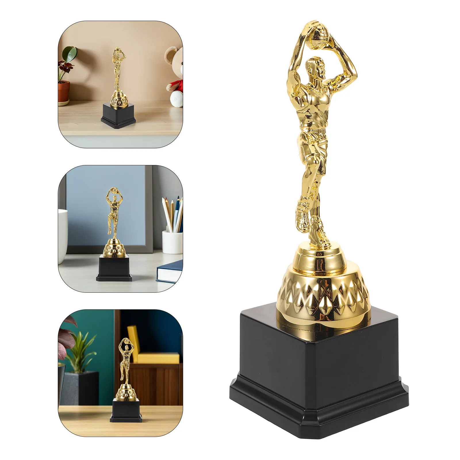 

Золотой баскетбольный кубок-трофей из пластика, легкий, для баскетбольных соревнований, школьных турниров, спортивных мероприятий, для использования в помещении и на улице