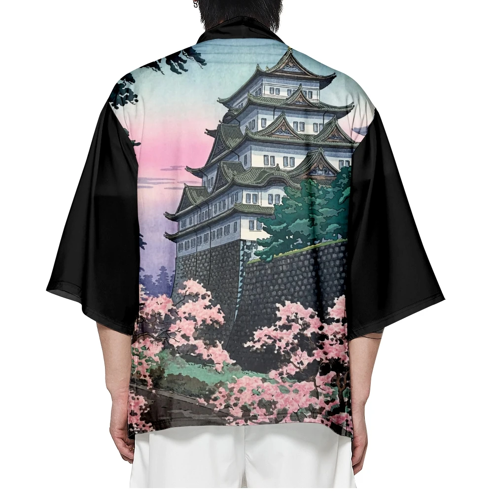 

Yukata Men Women Fashion Cardigan Loose Blouse Haori Obi Asian Clothes Harajuku Japanese Cosplay Kimono