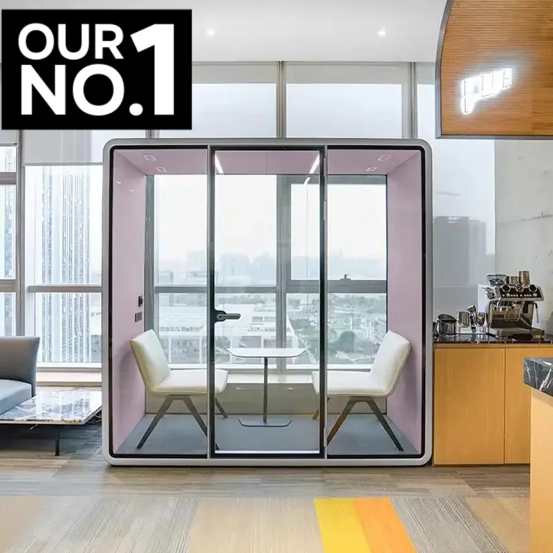 Shared Office Soundproof Cabin Work Space  Detachable Modular Office Pod 40dB Noise Reduction Meeting Pod Customized