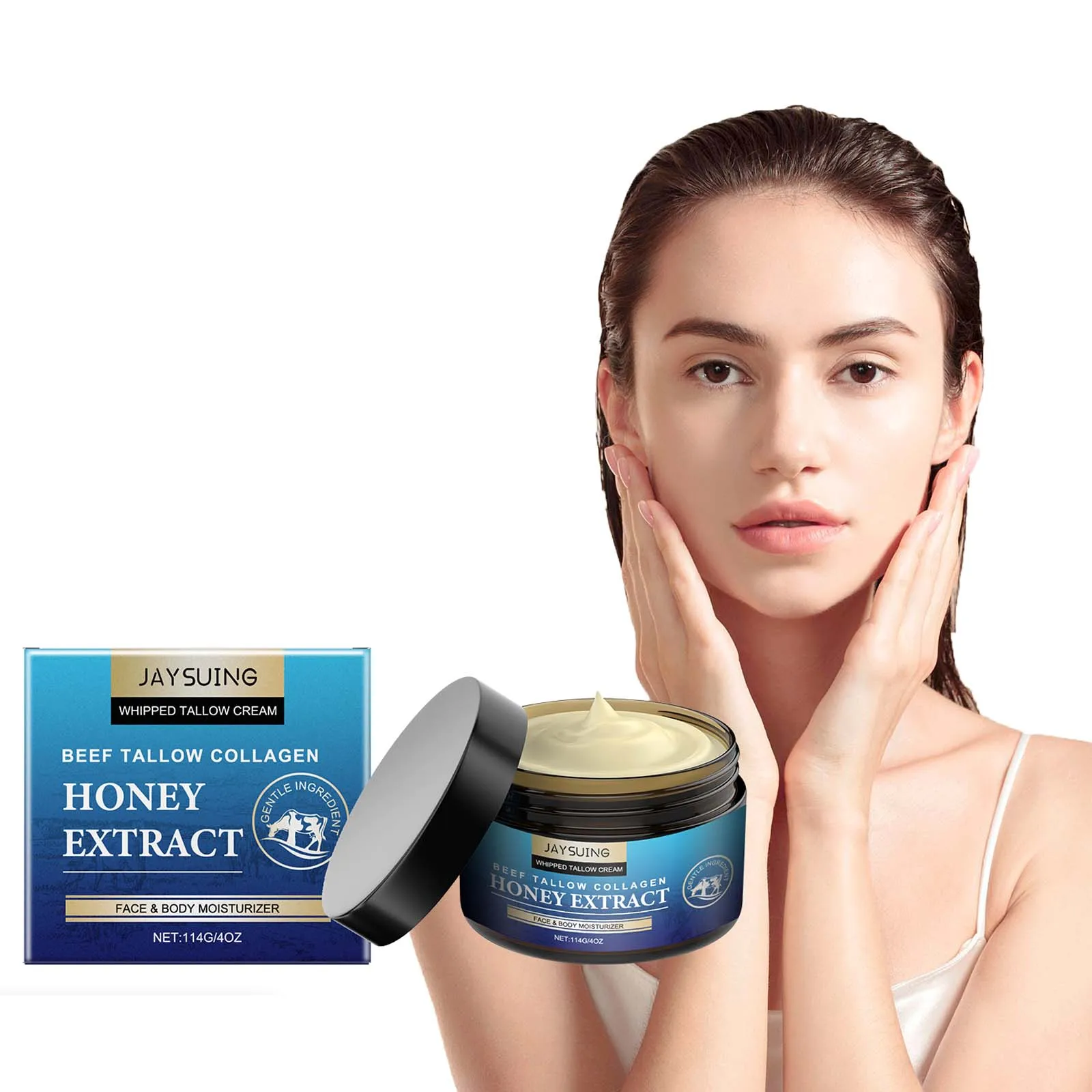 

Cow Fat Moisturizing Cream For Face Body Gentle Hydrating & Nourishing Smoothing Body Lotion Skin Care with Natural Ingredients