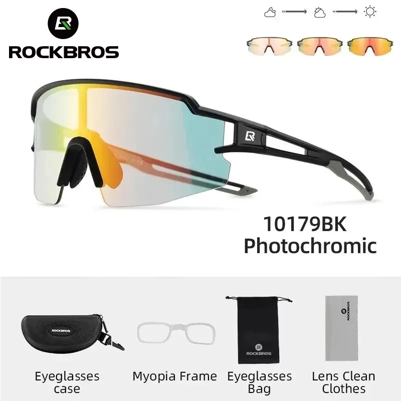 Image of ROCKBROS Lokaler Versand Fahrradbrille Photochrome Polarisierte Gläser UV400-Schutz Fahrradbrille MTB Rennrad-Schutzbrille Sonnenbrille