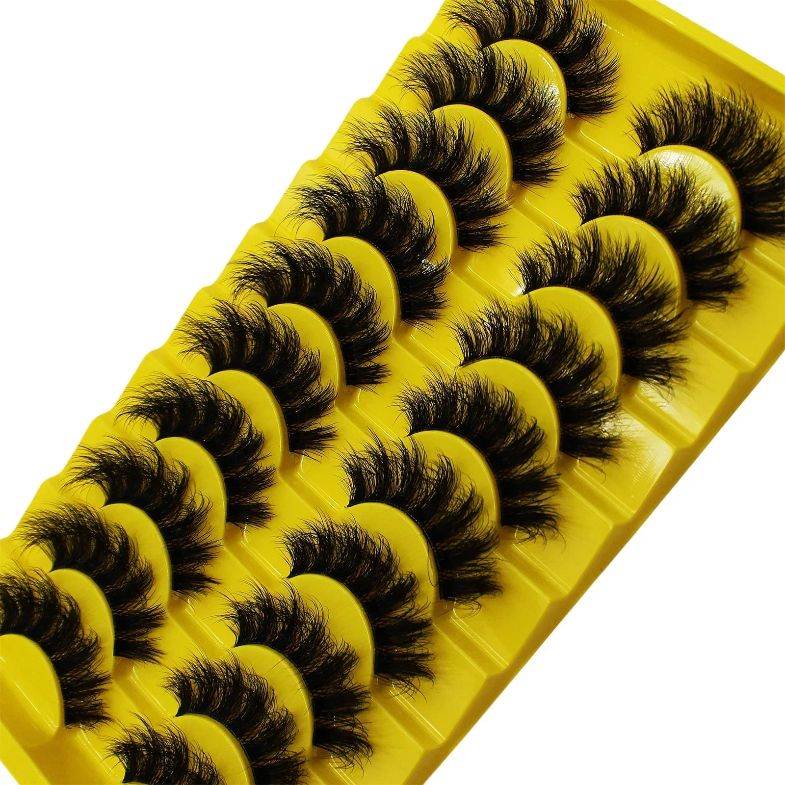 10 Pairs False Fluffy Russian Strip Lashes 3D Fake Lashes Makeup Messy False Eyelashes Fluffy Thick Lashes