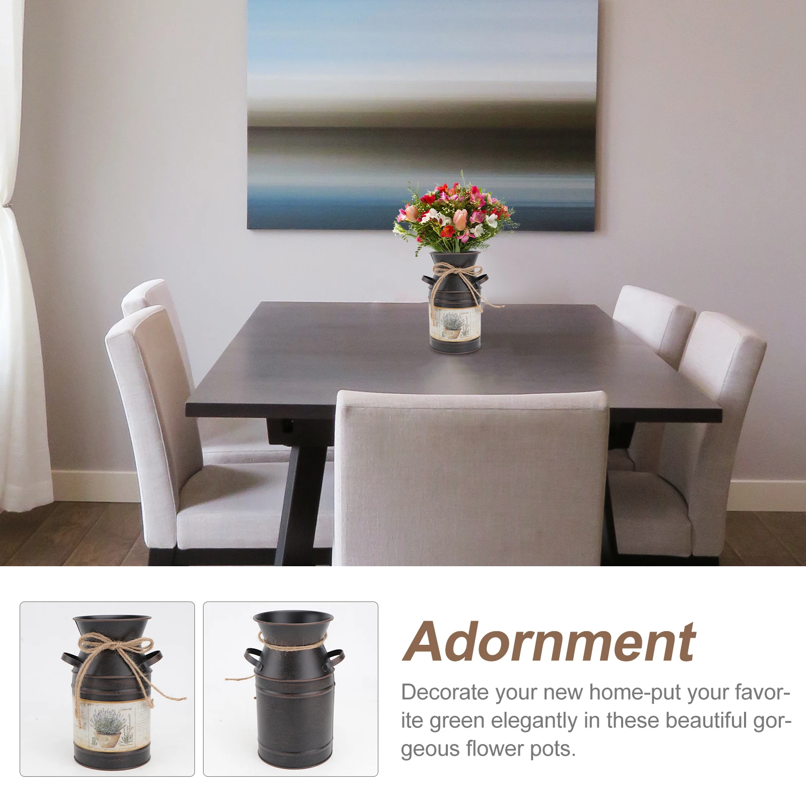 

Железная ваза в стиле ретро, декоративная цветочная композиция, контейнер для рабочего стола, украшение для дома, металлические поделки, нескользящий горшок в винтажном стиле