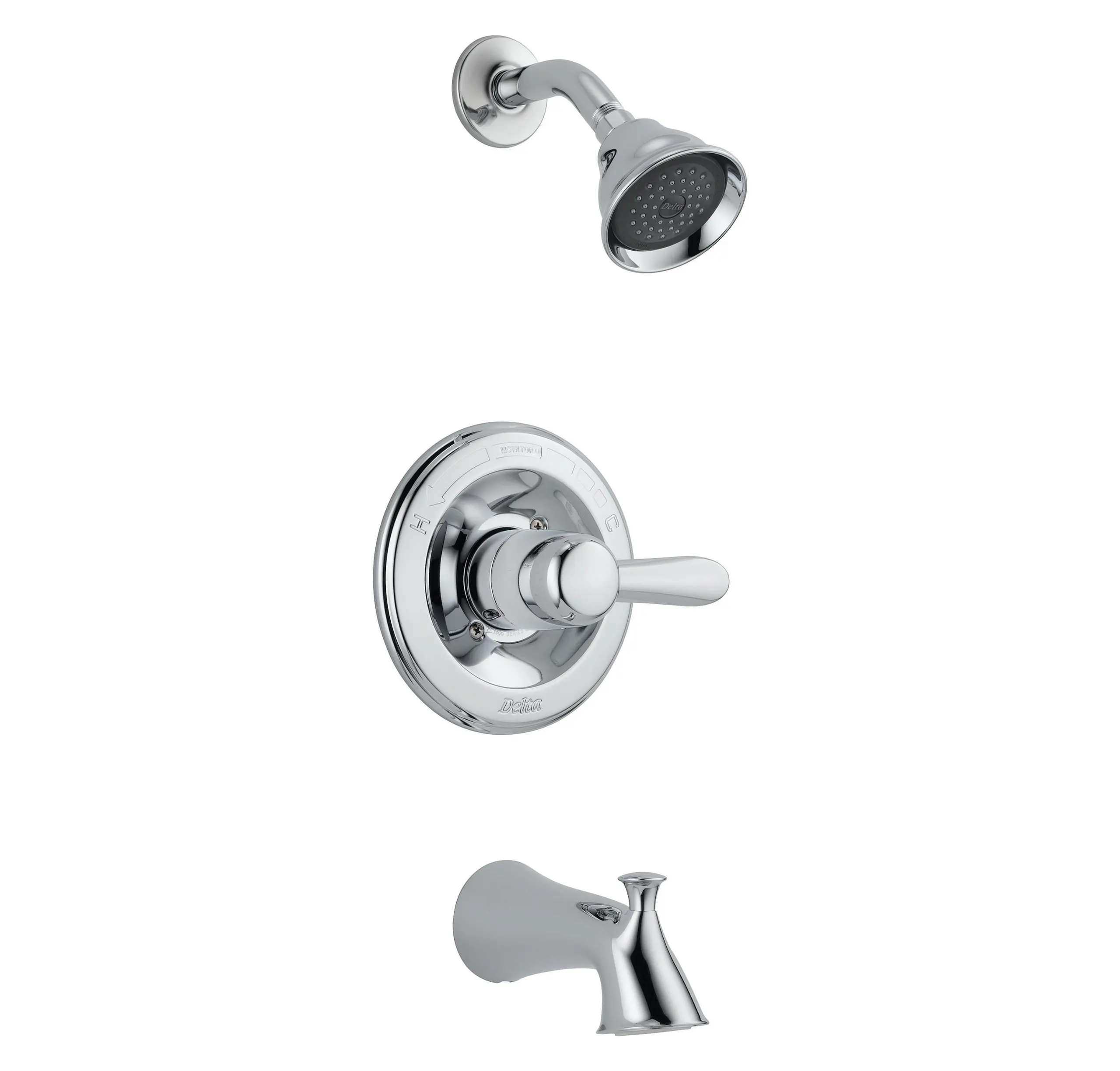 

Single Handle Tub And Shower Trim Kit With 5 Spray Touch Clean Shower Head Chrome