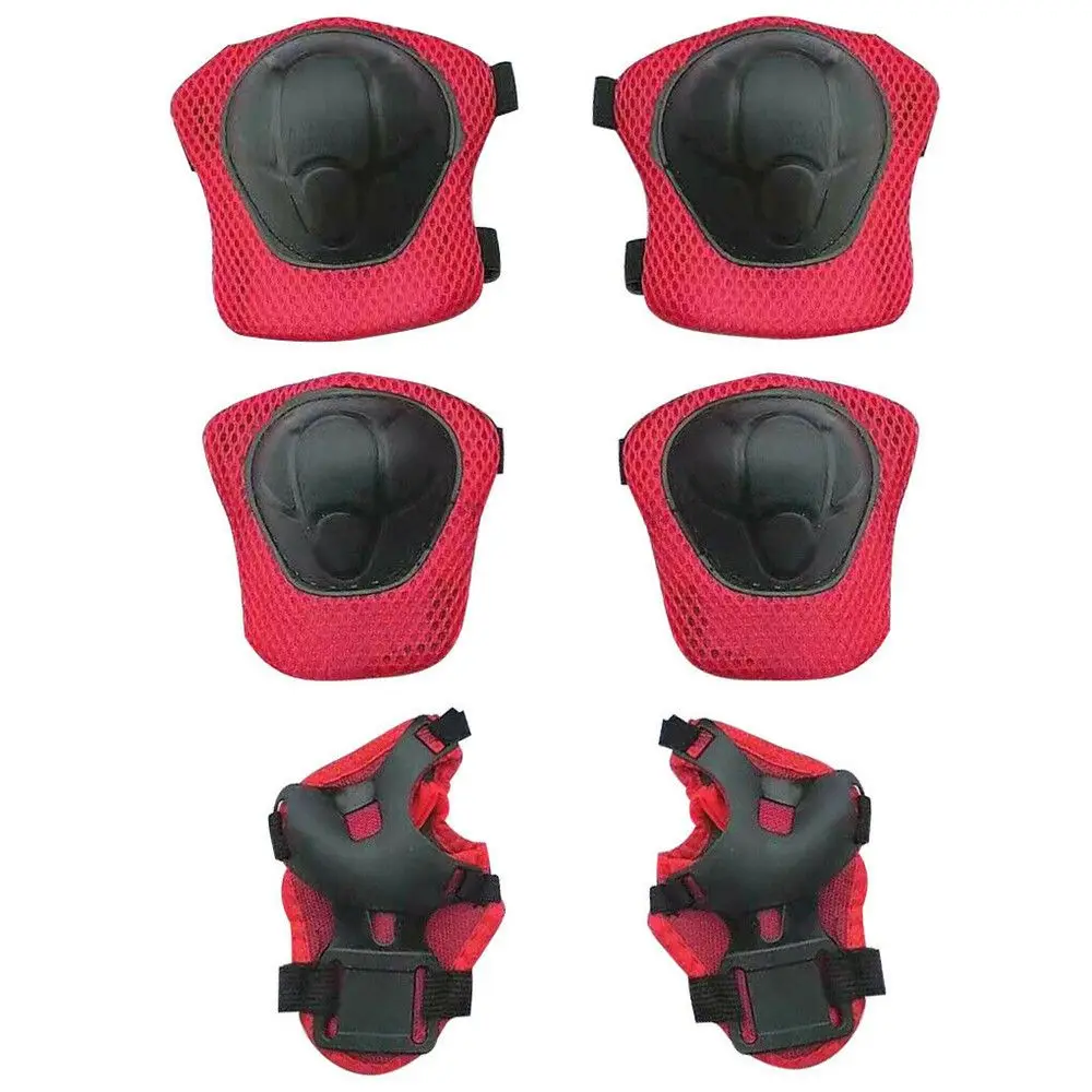 6 pçs/set moda ciclismo patinação skate crianças joelheiras esportes almofadas de proteção engrossar pulso cotovelo protetores