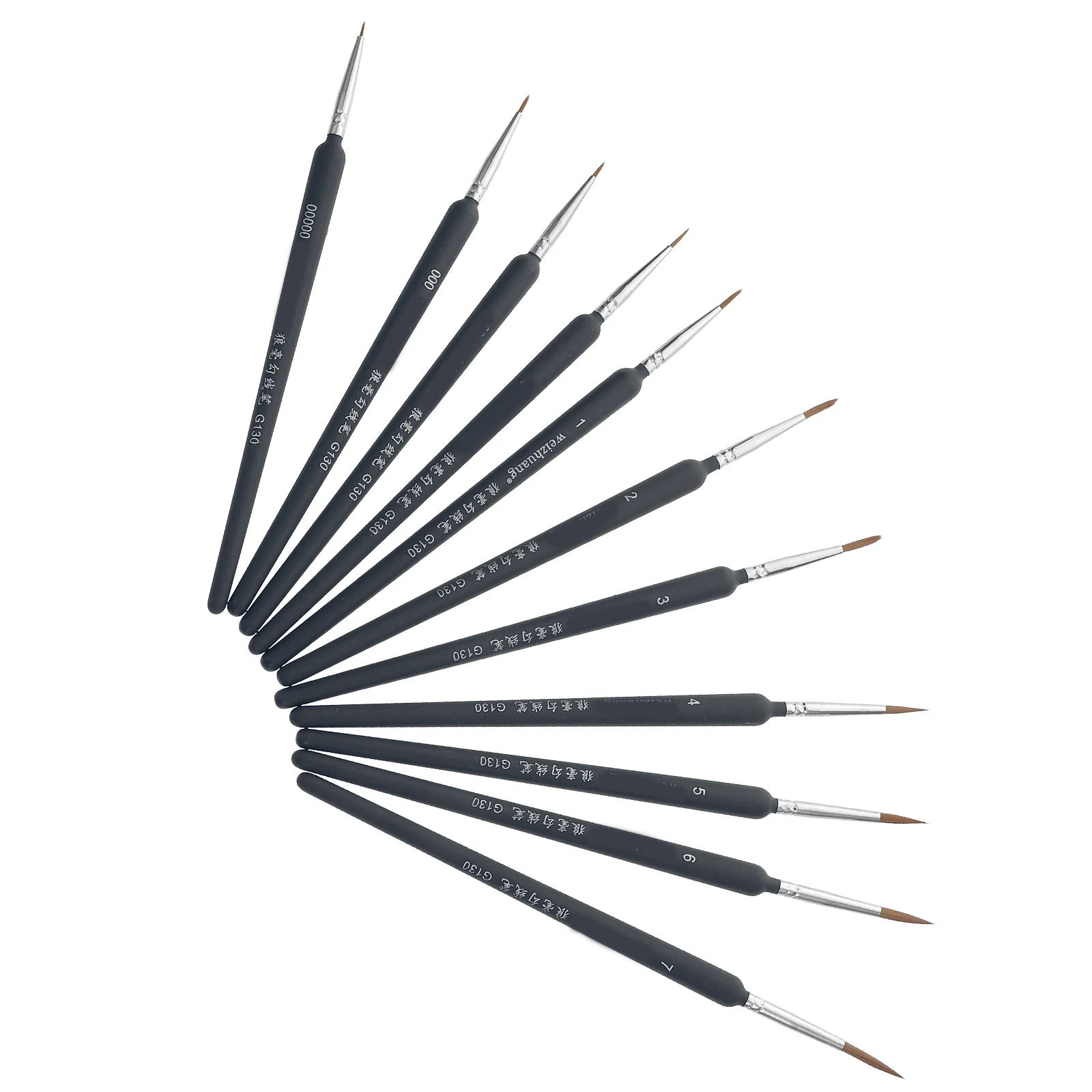 11pcs Oil Painting Brushes Smooth Wooden Handles for Gouache Watercolor Propylene Detail Drawing Art Craft Mini Model