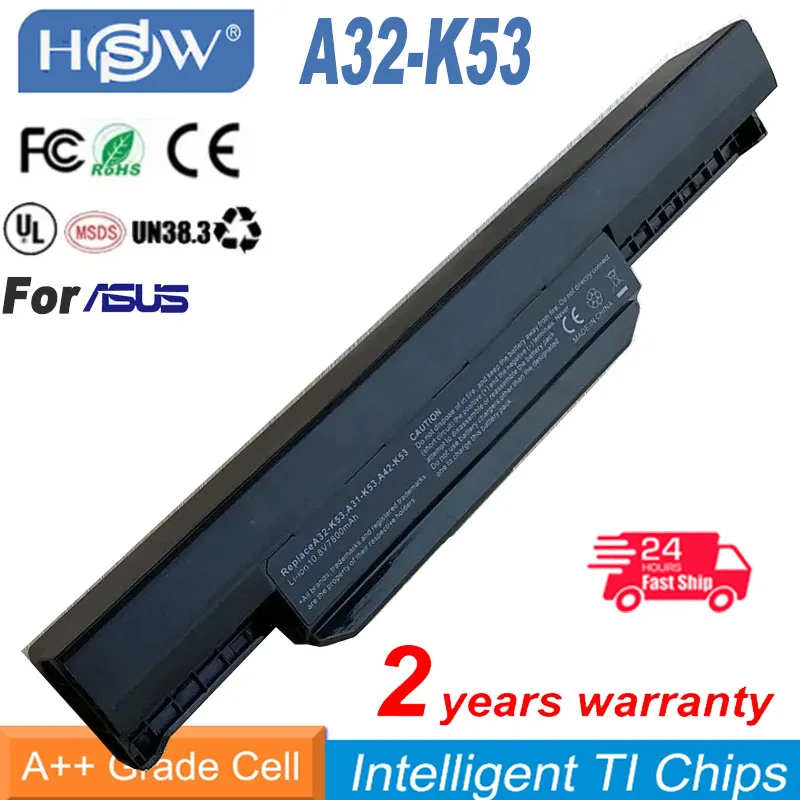 6600mAh battery For Asus A43 X53U X53S K43 K53E K53U A53S X84S A53 A53E X44 X43 K53J K53S K53SV X84 A43 A41-K53 A32-K53 X54H