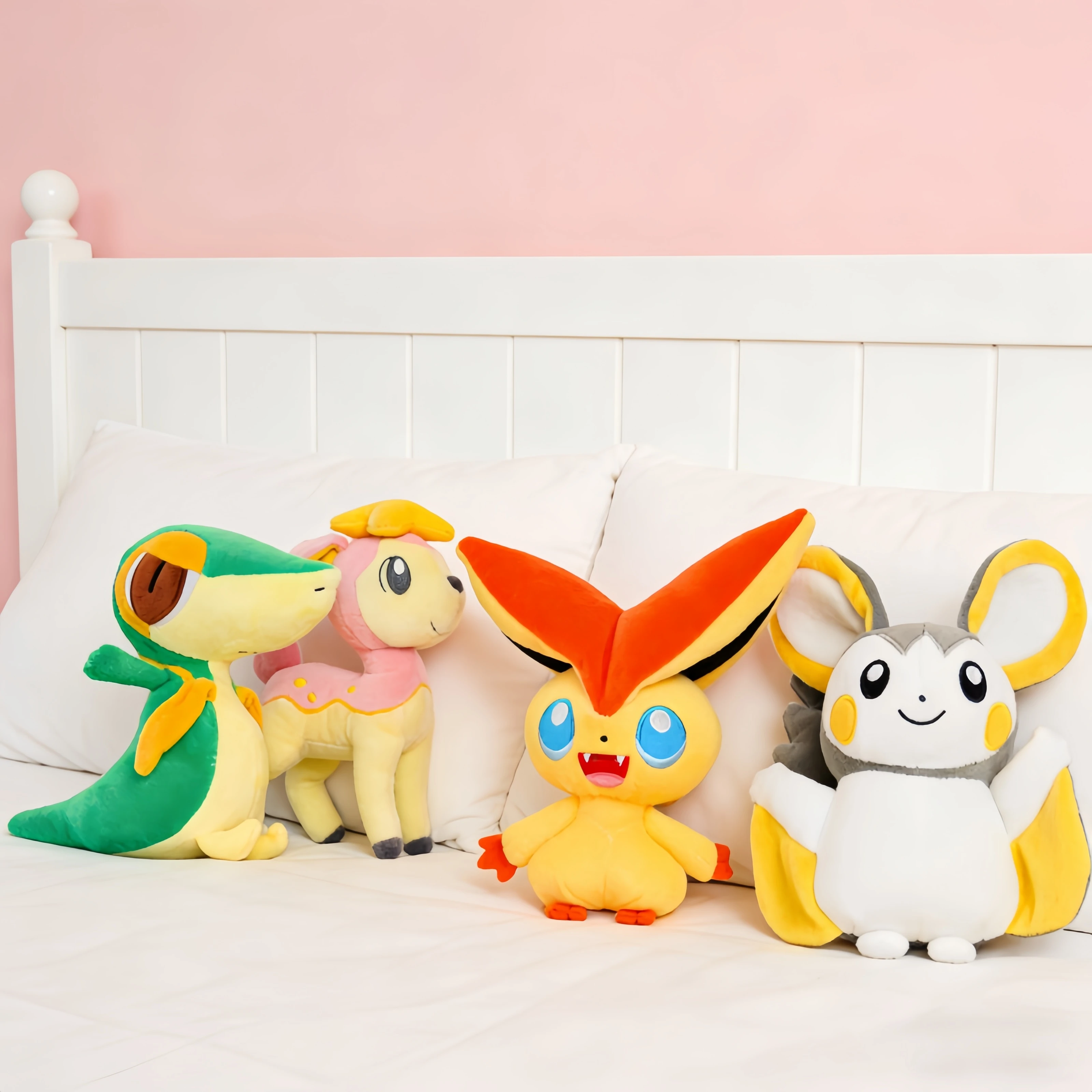 

Pokemon Plush Toys Collection - Victini Tepig Deerling Nivy Emolga Kawaii Stuffed Pikachu Peluche Dolls for Room Decor & Childre