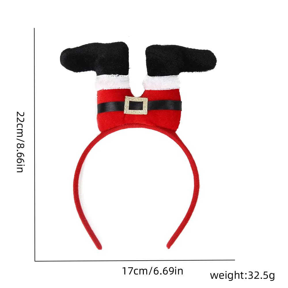 Cute Cartoon Christmas Headband Photo Props Santa Claus Leg Christmas Headwear Funny Hair Accessories Hair Clips Christmas Decor