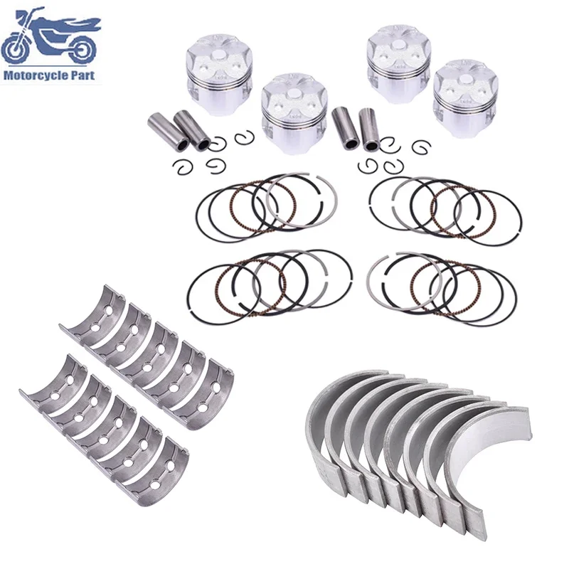 Motorcycle Engine Crankshaft Tile Connect Con Rod Bearing Set and Piston Rings Kit For HONDA CBR250 CBR 250 CBR MC19 KY1 88-89