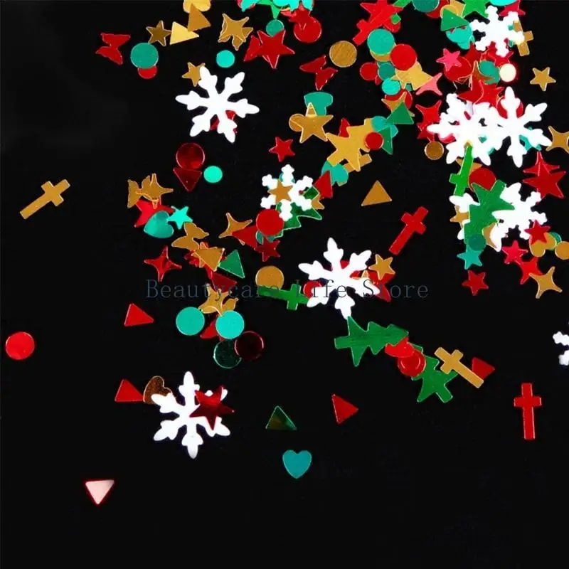 652c 12 Gitter Weihnachten Schneeflockennagel -Glitzer -Pailletten Exquisit für persönlichen Nagel