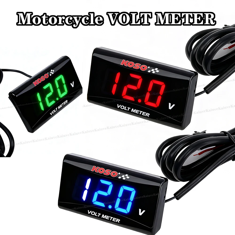 

KOSO Motorcycle Meter Voltmeter 0-20V Mini Voltage LED Digital Display Waterproof Voltage Tester Modified Accessories