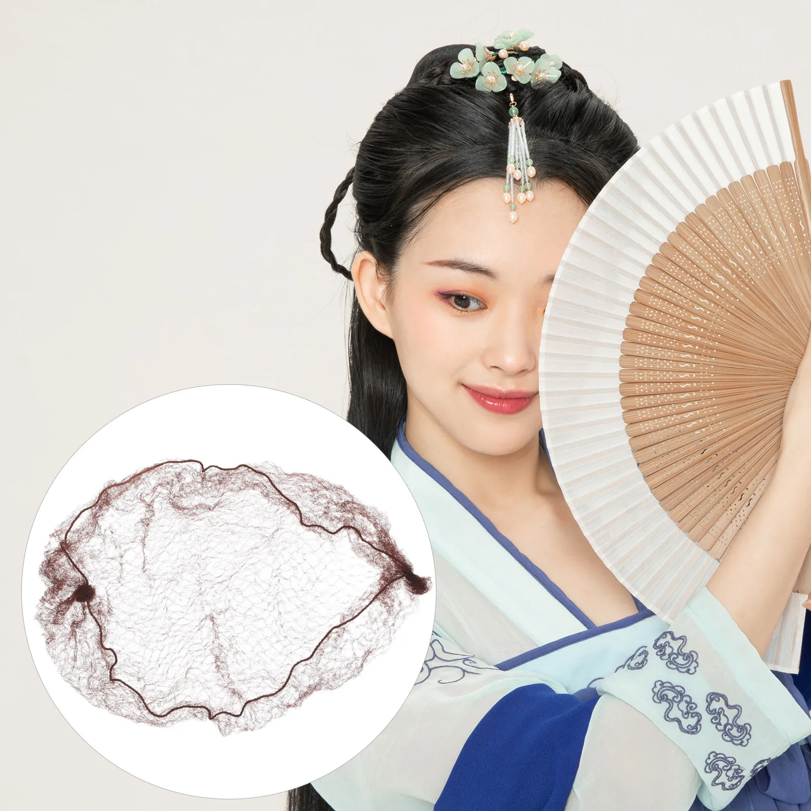 100Pcs Invisible Elastic Edge Mesh Hair Nets for Ballet Dance Sleep Breathable Comfortable Fit Hair Wrap Net Natural Color