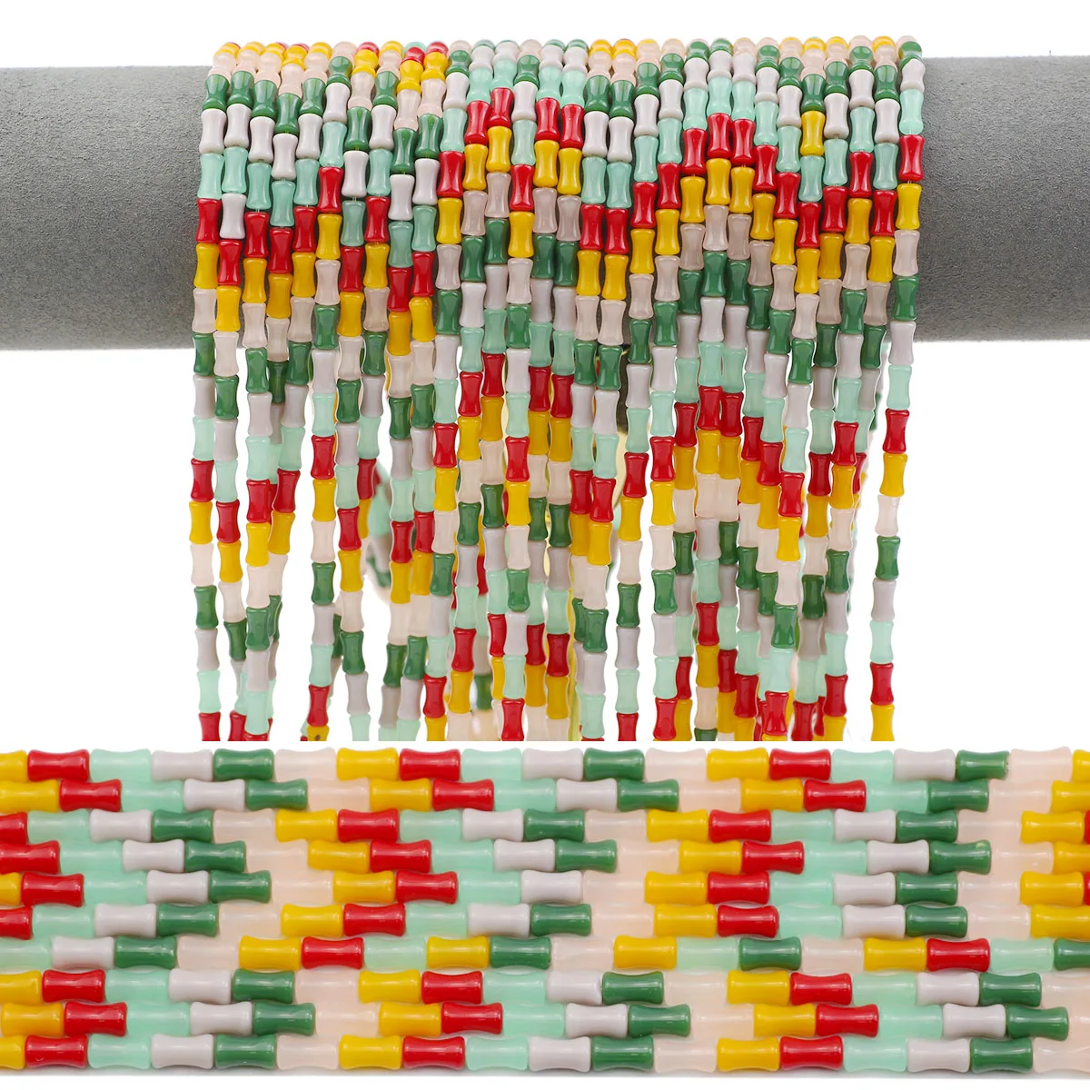 4x8 مللي متر 40-200 قطعة شكل الخيزران كريستال مختلط اللون الخرز فضفاض الفواصل لصنع المجوهرات Chamrs بها بنفسك Chamrs سوار إكسسوارات عقد