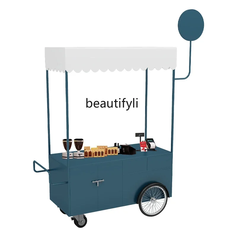 Eisen Blume Auto Straße Stall Auto Markt mobile Einkaufszentrum Outdoor Nachtmarkt Stall Snack Auto Display StandHY