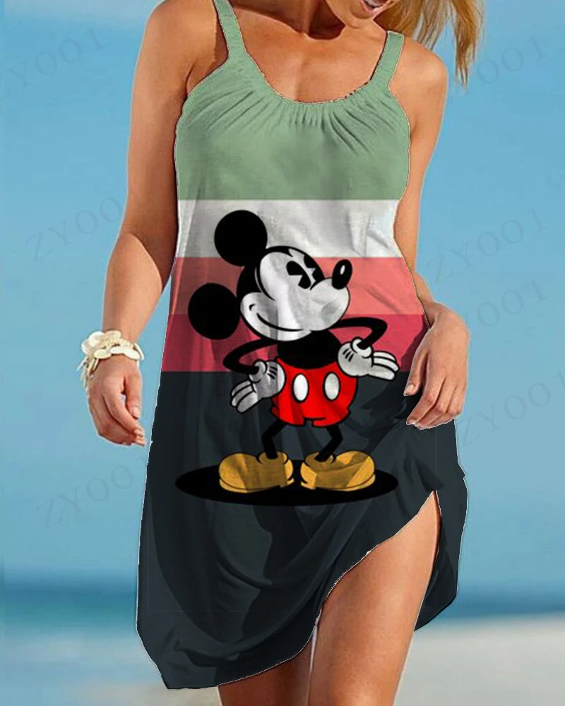 Sukienka kobieta Disney Streetwear kobiety letnia sukienka kobiety eleganckie luksusowe sukienki Verano Chic Point suknia wieczorowa spódnice Mickey