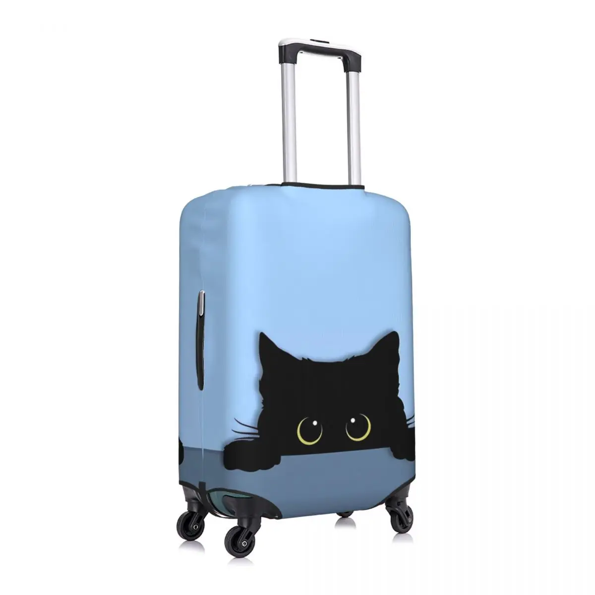 Juste de valise chat noir mignon, étui à bagages utile, protection d\'affaires, imprimé animaux de vacances