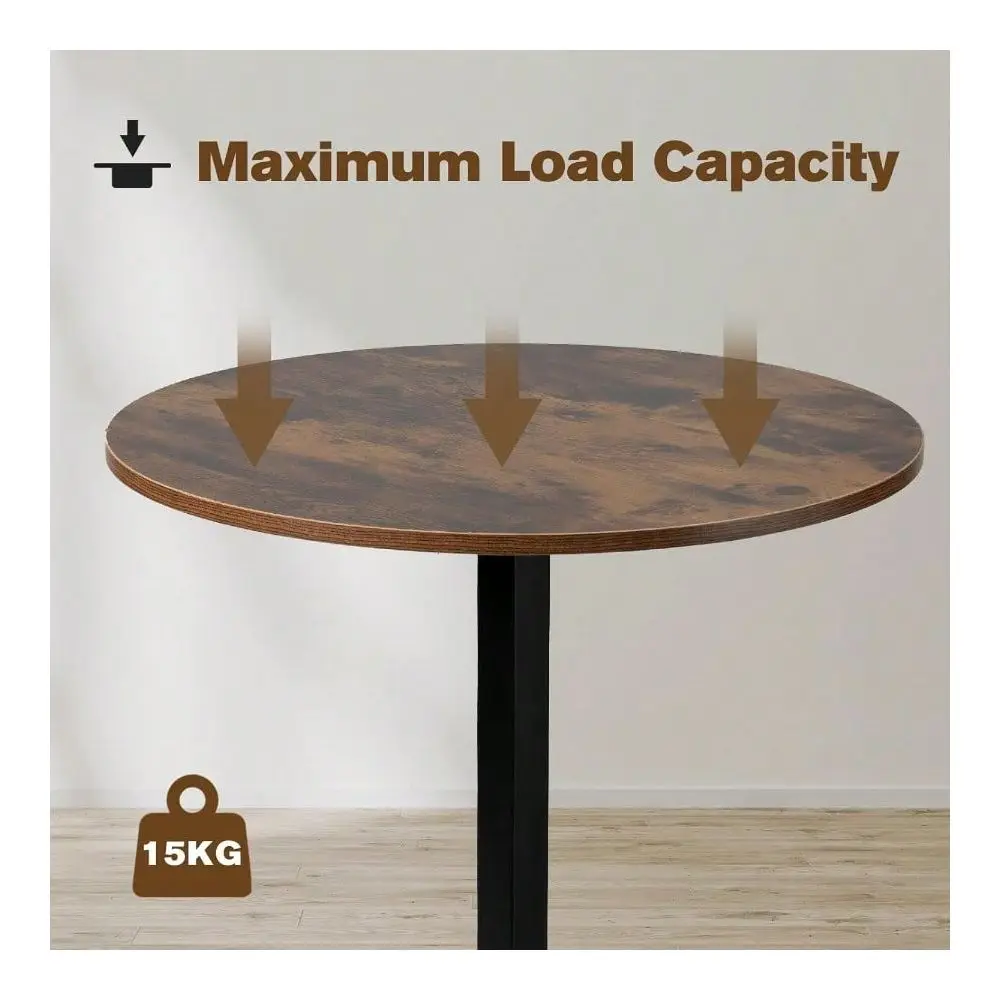 

Dining Pub TableRound Bistro Bar Table 23.8 Inch Top 41 Inch Height Cross Base Suitable For Small Space For Bar And Cafe Rustic