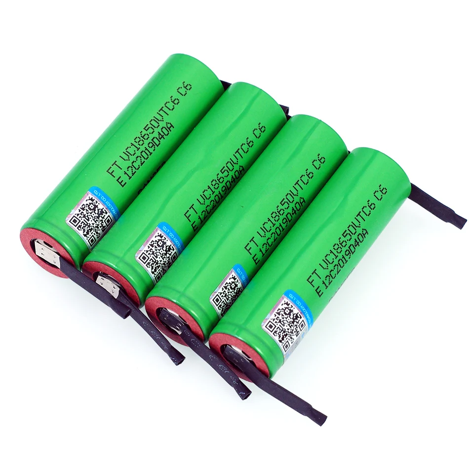 Varicoore VTC6 baterai isi ulang Li-ion 3.7V 3000 mAh lepas 30A untuk VC18650VTC6 Baterai + lembar nikel DIY